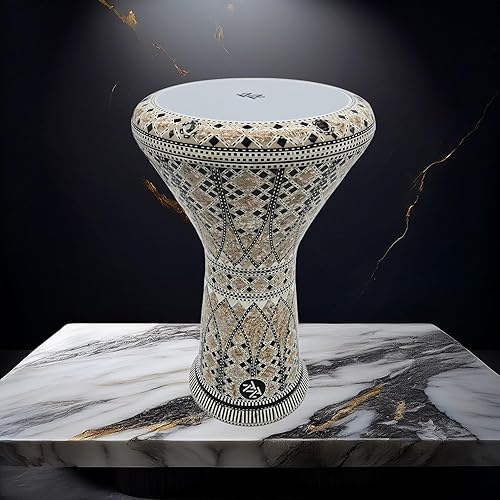 Miniatura 63 de El 17.5 pulgadas de Zaza Percussion de madreperla egipcia Darbuka Doumbek (orquídea azul)