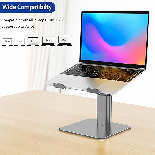 Miniatura 3 de BESIGN LSX6N - Soporte ergonómico ajustable para laptop, soporte elevador compatible con Air, Pro, Dell, HP, Lenovo More 10-15.6", gris