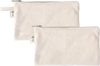 Simple Ecology Organic Cotton Canvas Zipper Toiletry, Cosmetic, Travel, Pencil Pouch - Natural