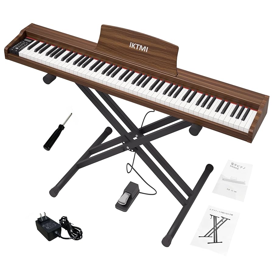 電子ピアノ 88鍵盤 木製ピアノ ポータブルピアノ ペダル付き Xホルダ付き Amazon.co.jp: ZALIX 88鍵デジタルピアノ、多機能ドレッサー