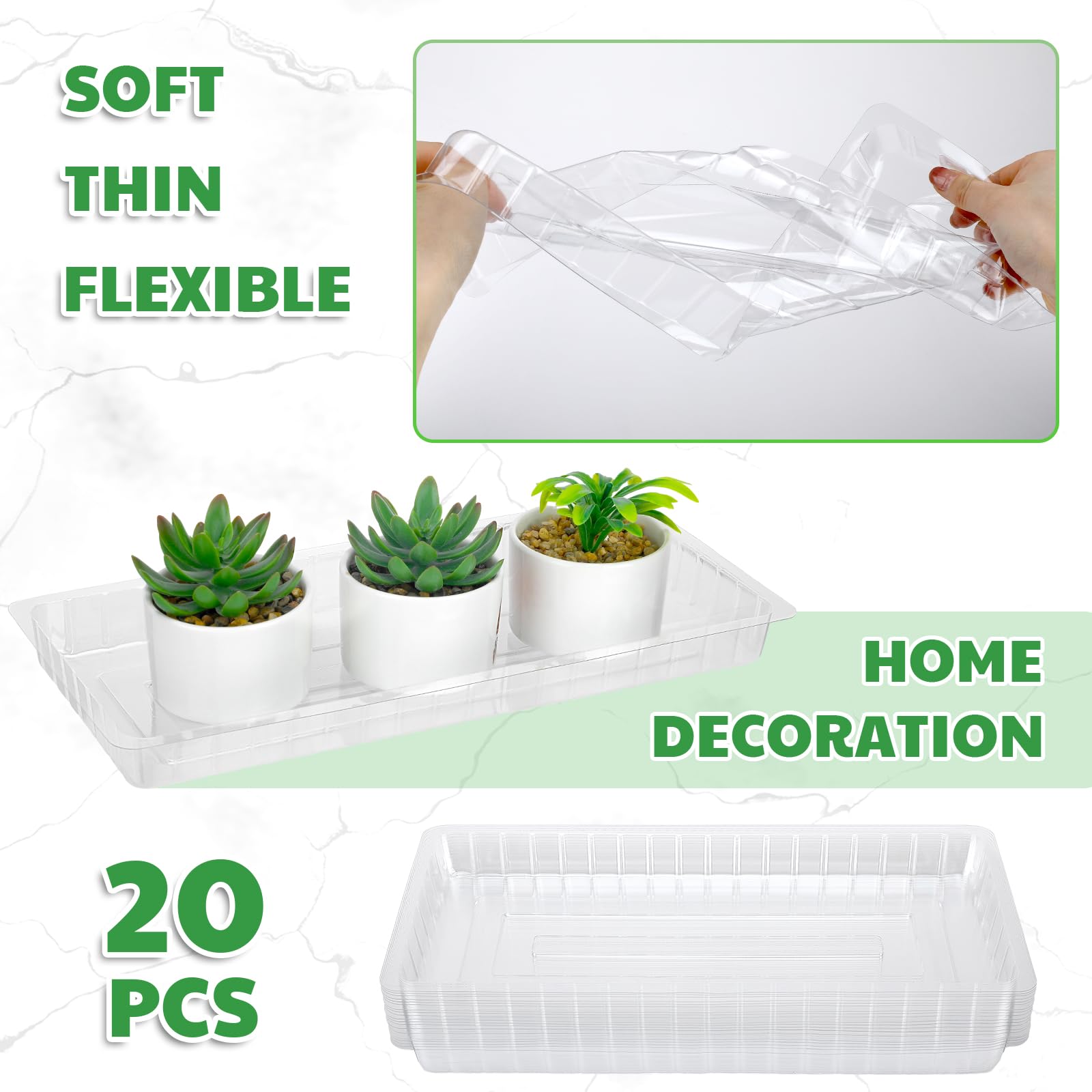 Amazon.com : SiliFine 20 Pcs Clear Plastic Plant Saucer