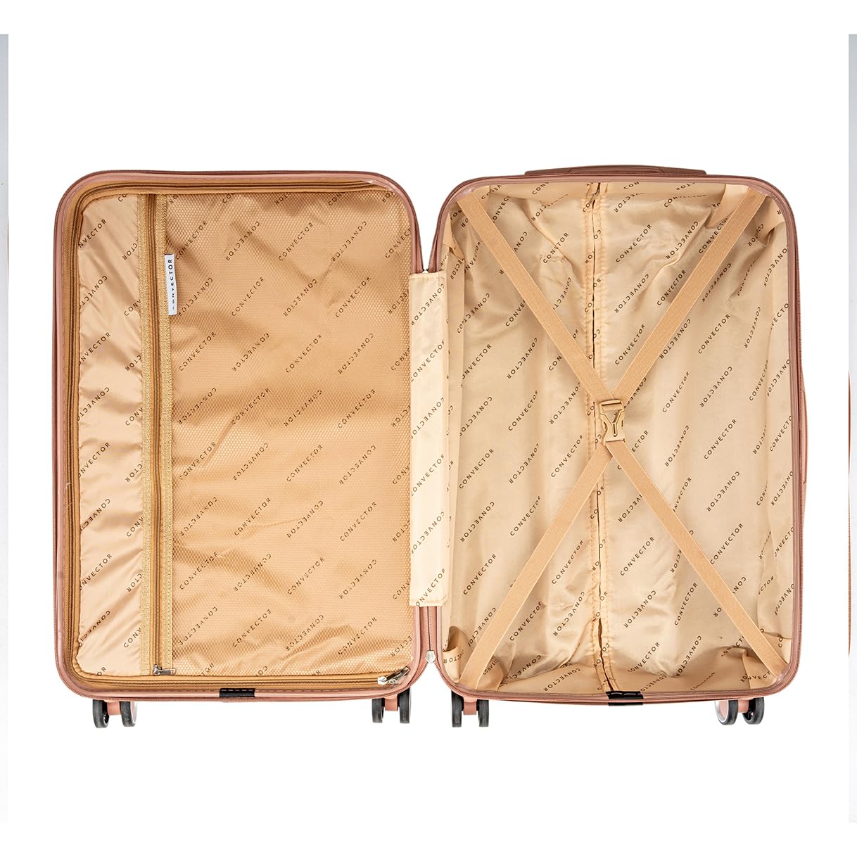 Convector Set Quattro Trolley + Beauty Case Da Viaggio, Valigie Rigide in 5 Dimensioni Con Ruote Girevoli a 360 °, Lucchetto TSA e Struttura in ABS Doppio Strato, Antigraffio e Antiurto
