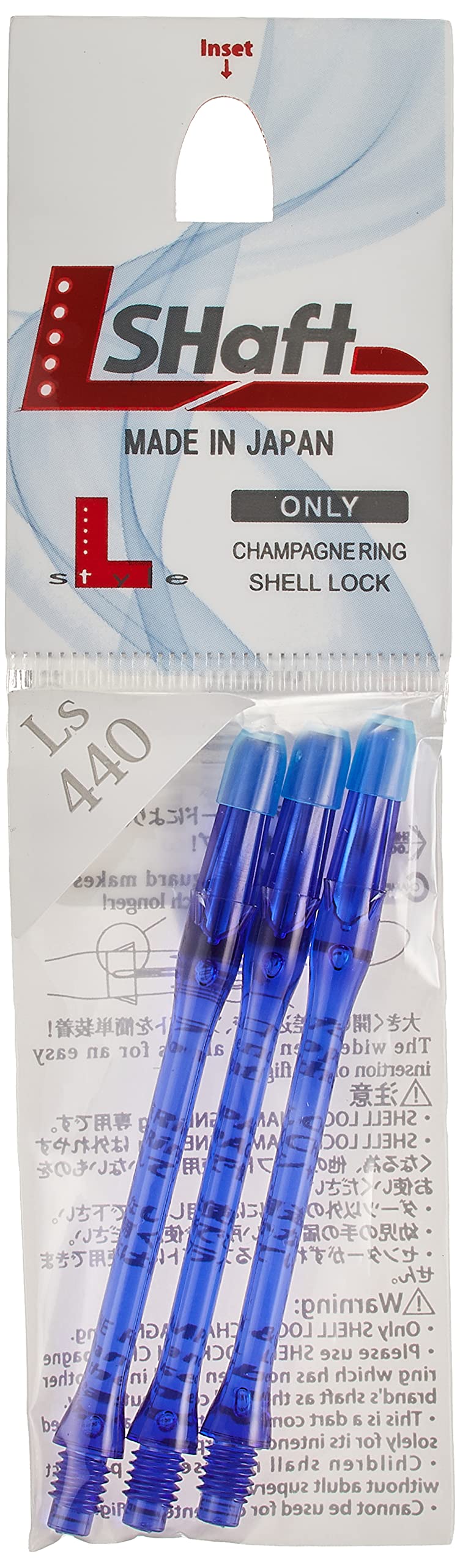 L-Style Dart Shafts: Durable Plastic Dart Shafts - Blue Slim 440 (Extra Extra Long)