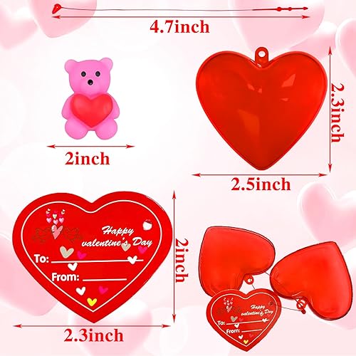 Miniatura 3 de Paquete de 28 unidades de regalo para el día de San Valentín para niños, aula, San Valentín, mochi, juguete esponjoso, relleno de conchas de corazón