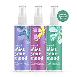 ASUTRA Multi-Use Essential Oil Aromatherapy Spray (3 Scent Variety Pack), 4 fl oz Each - Mist for Face, Body, Rooms & Linens - Car, Fabric, and Bathroom Freshener