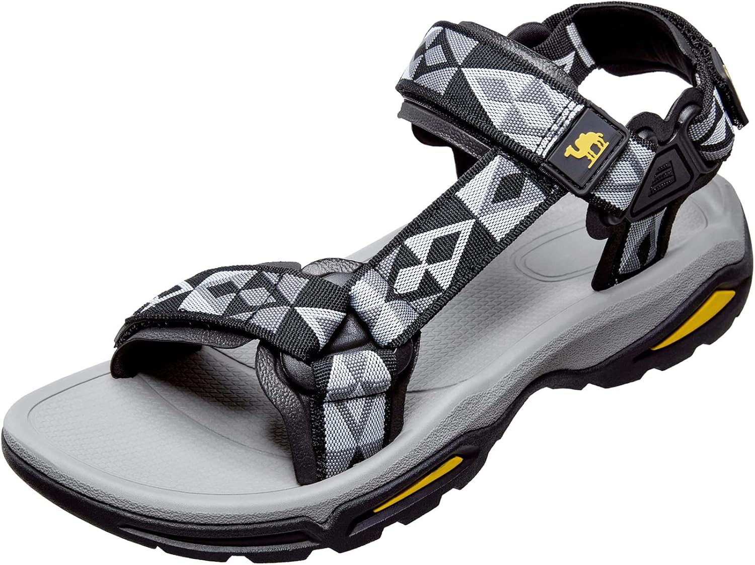 CAMEL CROWN Mens Waterproof Hiking Sandals with Arch Support Open Toe Summer Outdoor Beach Water Comfortable Sport Sandals 8 M US Grey/White