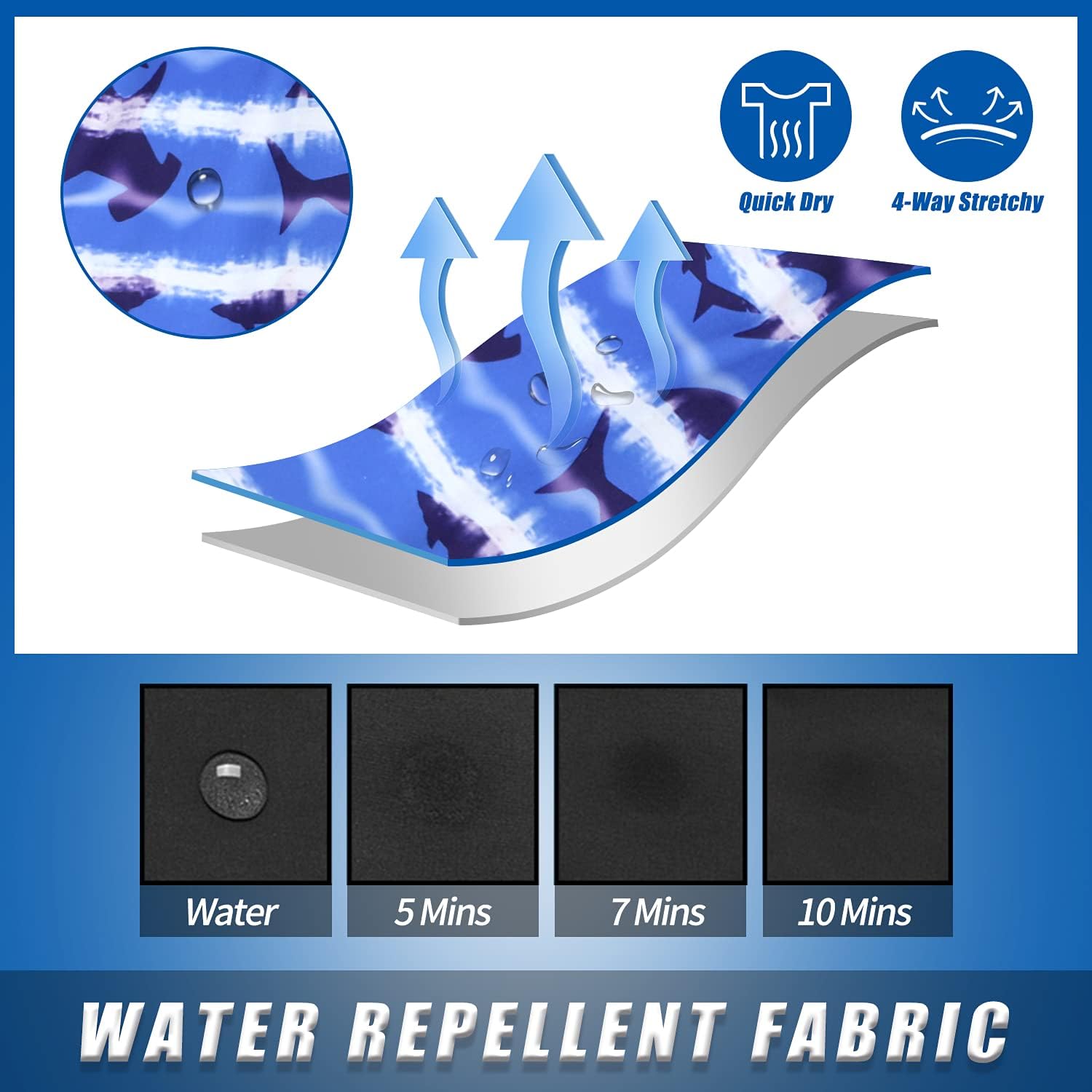 LUCOWEE Boys Swim Trunks with Compression Liner Comfortable Anti-Chafe Swimming Shorts Stretchy UPF Quick Dry Size 3T-20 - Image 4