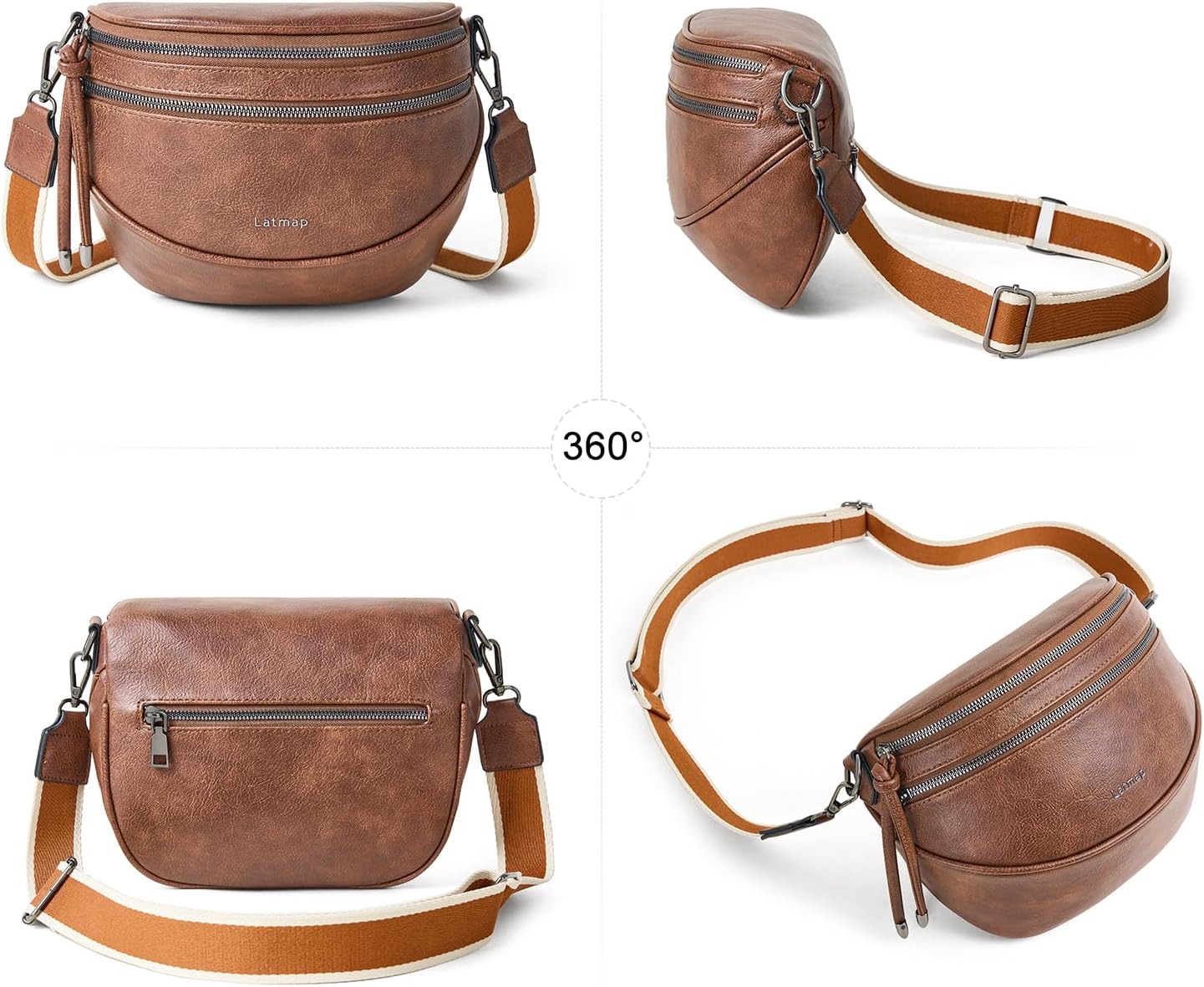 Crossbody Sling Bags For Women Bum Purses Handbags Go Free Cross Body Fanny Packs For Woman Mon Shoulder Bag Gifts For Her Brown - Image 8