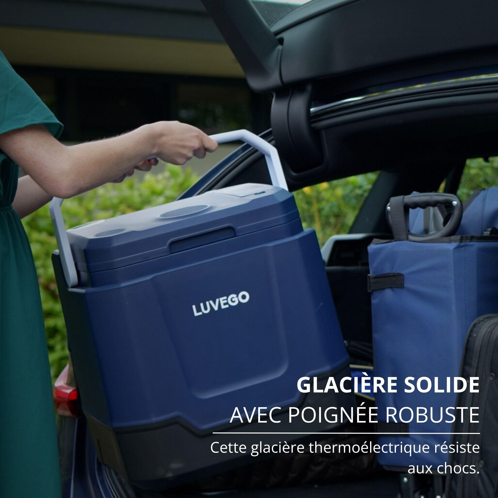 Luvego Nevera Portatil - 32L, Refrigeración y Calefacción, 220V, Altavoz Bluetooth Incorporado, Una Conexión USB, Nevera Coche