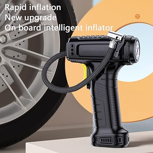 Miniatura 5 de crgrtght Inflador de neumáticos de 150 Psi portátil A-Ir Compresor A-Ir Bomba para neumáticos de automóvil, bomba de neumáticos automática de 12 V