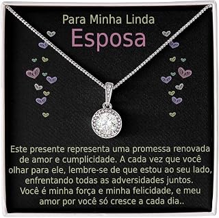 Presente Mulher - Colar Feminino Prata 925 Com Cristais OU Kit Colar + Brinco + Caixa Luxo - Joias Femininas, Presente Feminino, Presente Aniversário Para Esposa