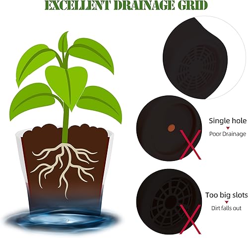 Miniatura 2 de Macetas, 20 unidades, macetas de plástico negro de 4 pulgadas, macetas pequeñas decorativas modernas para plantas con paleta de platillo, contenedor