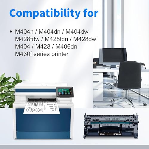 Miniatura 2 de myCartridge 58A CF258A CF258A - Cartucho de tóner negro, paquete de 2 (con chip, alto rendimiento) de repuesto para 58A HP Cartucho de tóner con