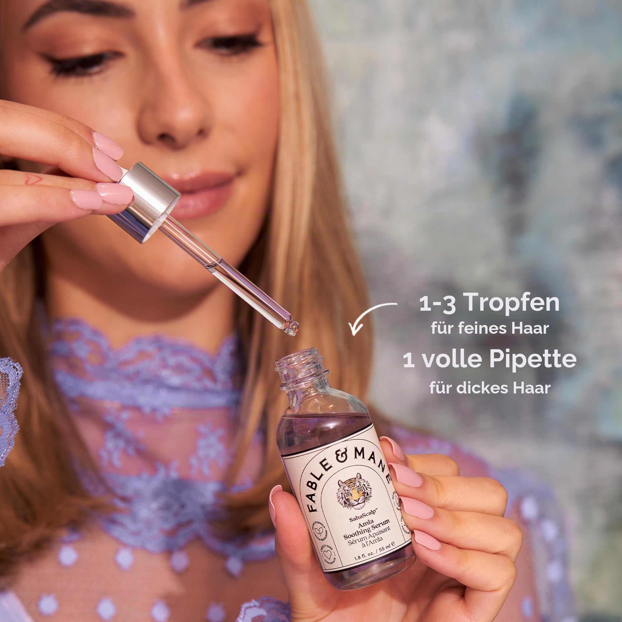 Fable & Mane Amla Beruhigendes Serum mit Rosmarinöl reinigt und gleicht Irritationen aus. Detox-Behandlung für trockene, juckende oder empfindliche Kopfhaut