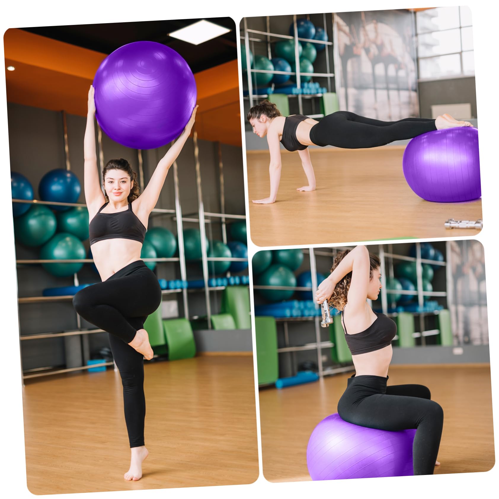 Yardwe Verdickter Gymnastikball 75cm aus Verschleißfestem PVC mit Luftpumpe Multifunktionaler Yogaball für Gleichgewichtstraining und Fitnessübungen Trainingszubehör für Erwachsene