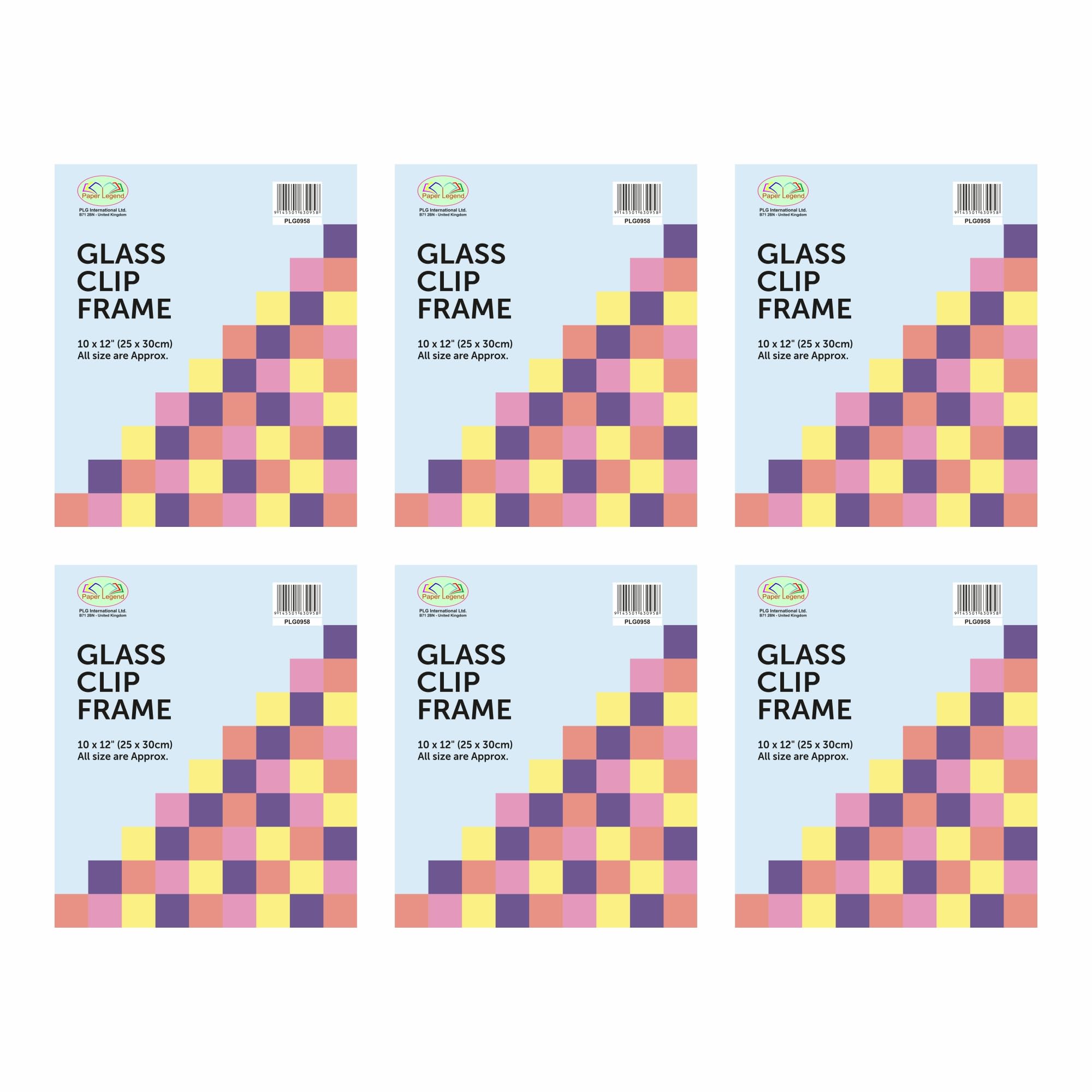 Set of 6 - Frameless Clip Frames Glass Picture Frames For Poster Certificate Frame Wall Mountable Photo Frames Picture Display For Home Office Classic Wall Decor (10 x 12 Inch)