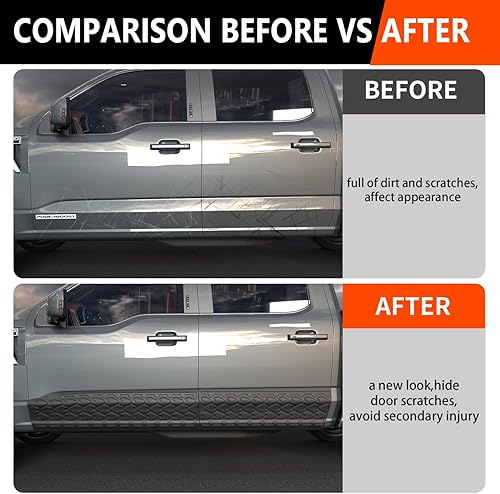 Miniatura 3 de powoq Moldura de puerta compatible con Ford F150 2021-2024 Panel basculante de cuerpo de panel lateral, protector de repuesto para Ford F150 2021