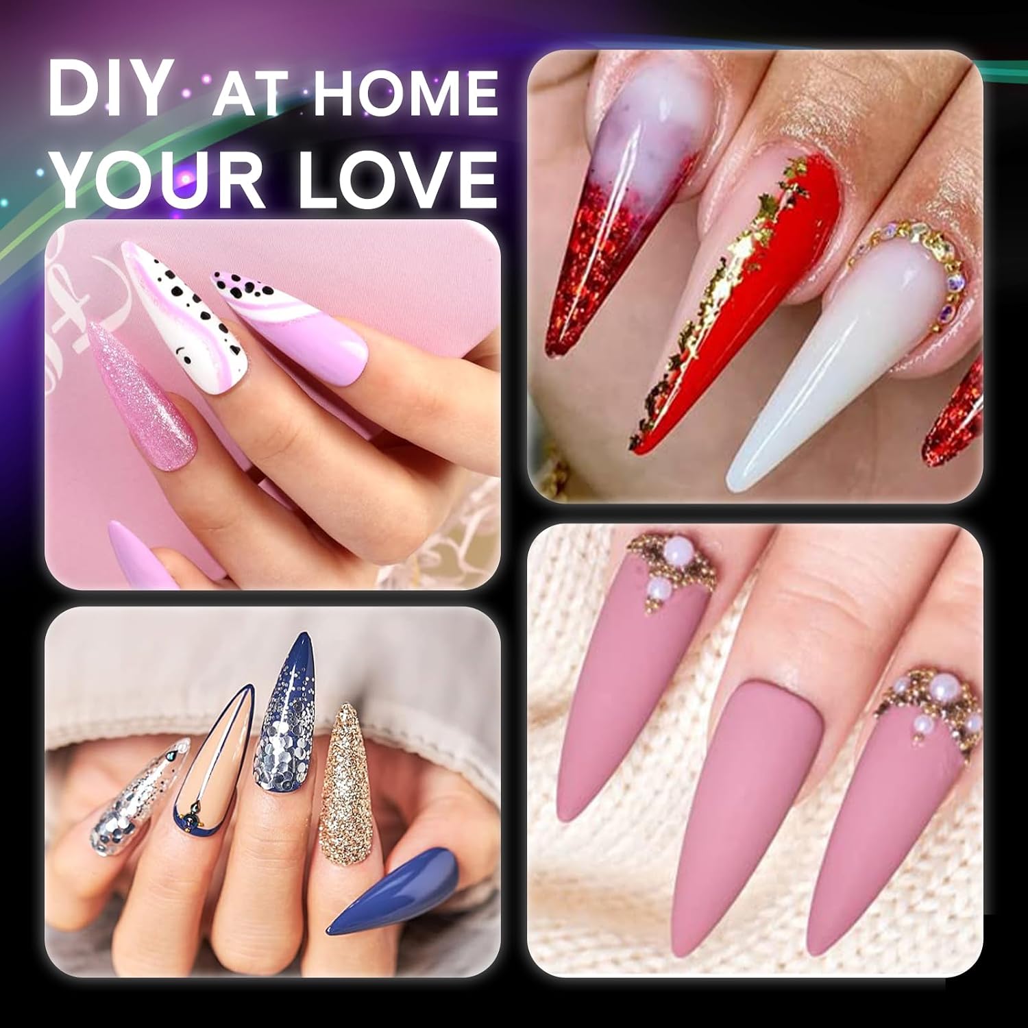 240PCS No C Curve XXL Stiletto Nail Tips