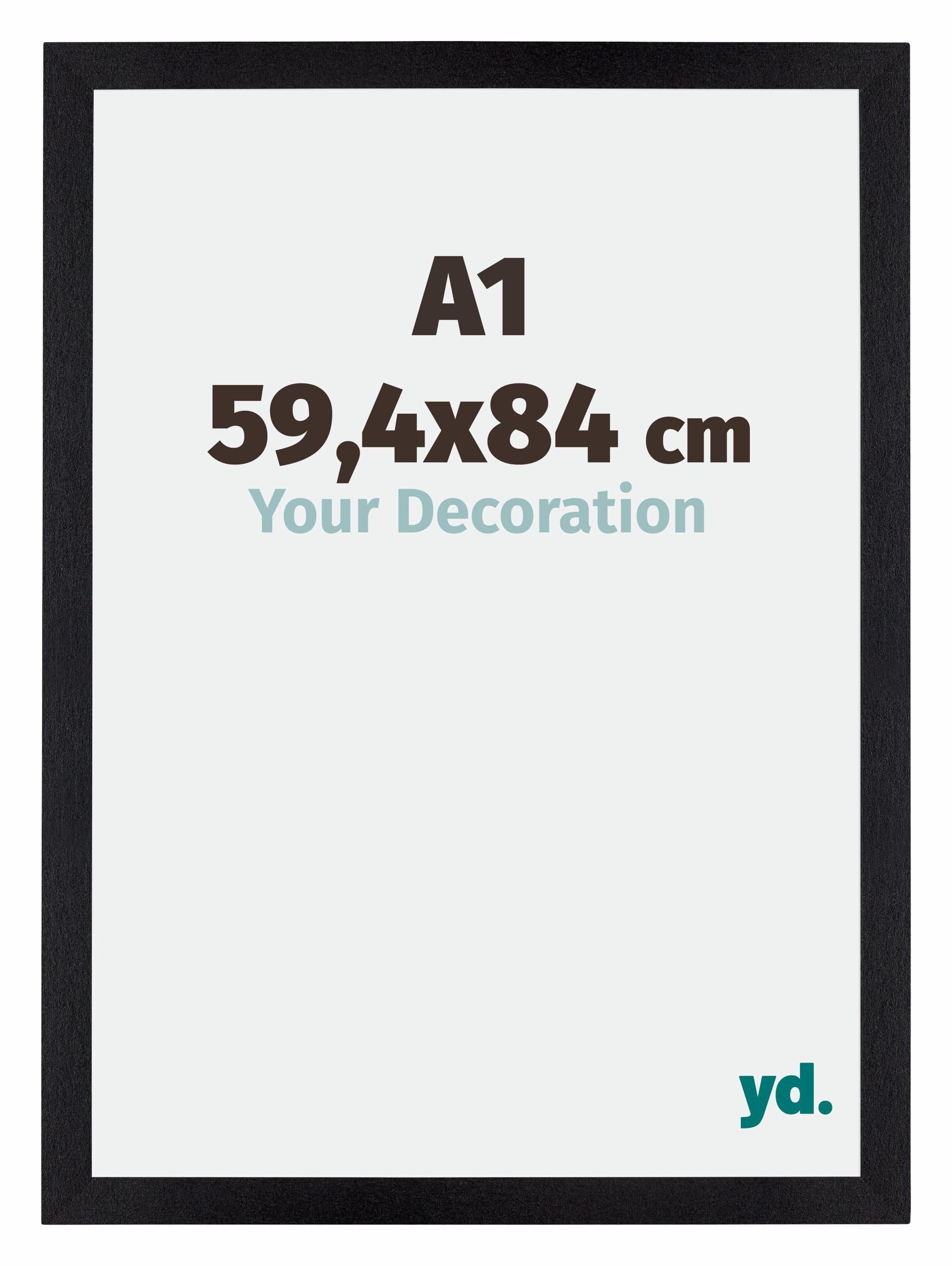 Your Decoration - Picture Frame A1 59,4x84 cm - Black Matte - Decorative Wall Frame in MDF with Antireflection - Frame A1 59,4x84 - Mura — image 1