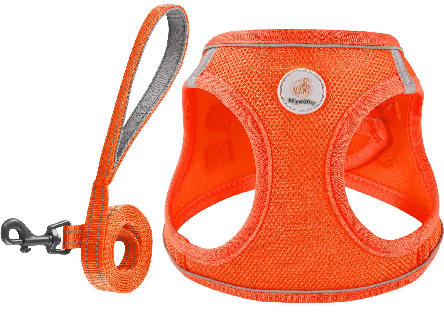 Hipubby Dog Harness and Leash Set, No Pull Soft Mesh Puppy Harness for Small Medium Dogs, Cats - Step in Reflective Breathable Lightweight Vest