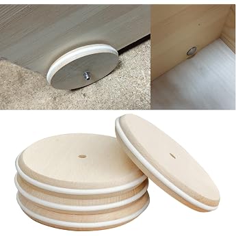 HolzFee Wooden Wheel Set of 4 Wooden Wheels 11.5 cm with Subtle White Rubber Tyres