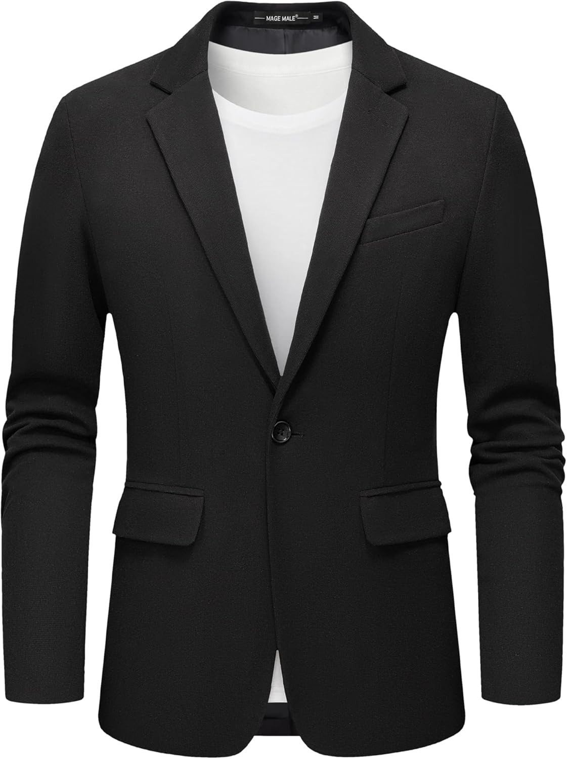 MAGE MALE Men's Blazer Casual Knit Sport Coat Slim Fit Suit Jacket One