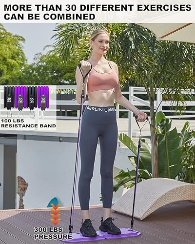 Miniatura 3 de Tabla de levantamiento de pesas, barra de flexiones plegable portátil 18 en 1, asas de empuje para piso, equipo de entrenamiento en casa,