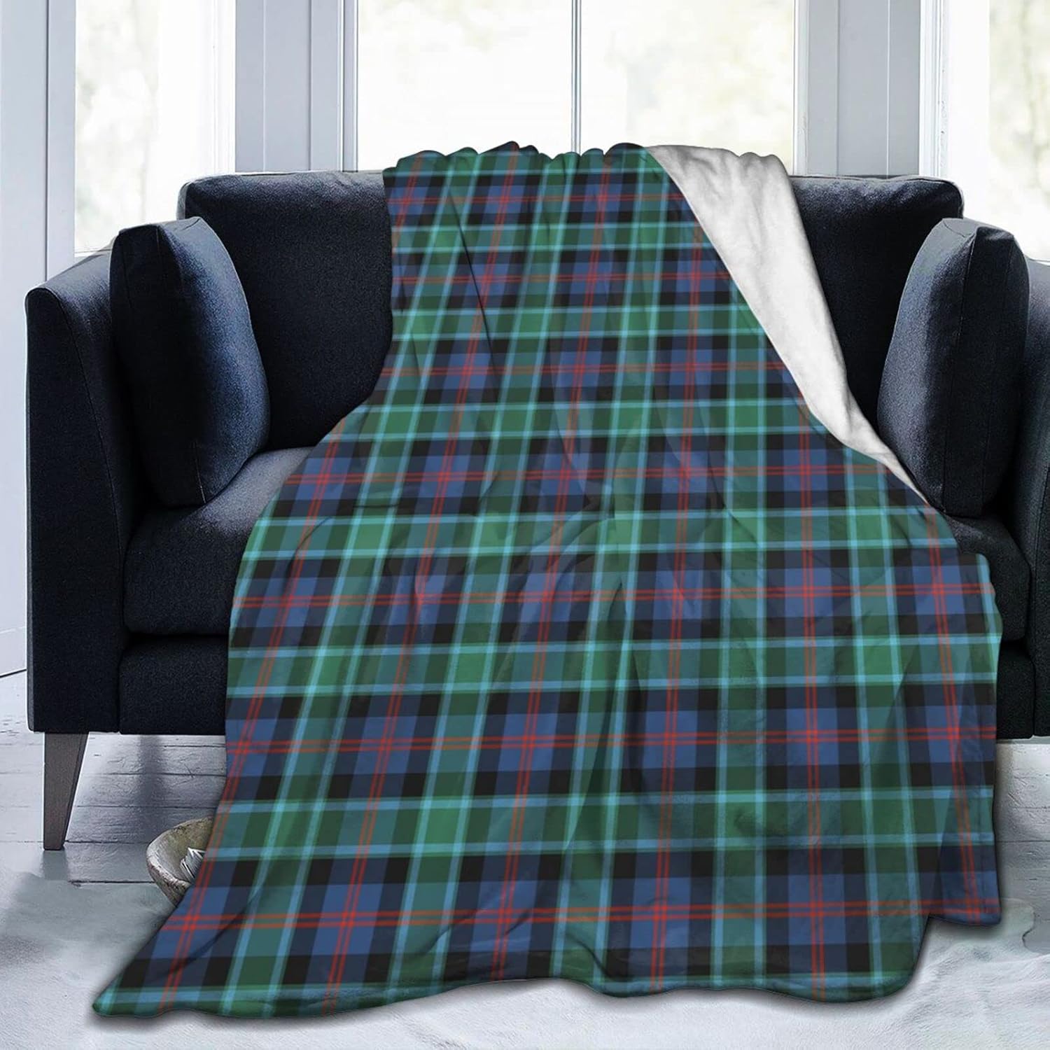 Flannel Throw Blanket Scottish Clan MacTaggart Tartan Ultra Soft, Lightweight, Versatile for Bed, Sofa, and Home D¨¦cor - Ideal for Men, Women, and Kids 80"x60"