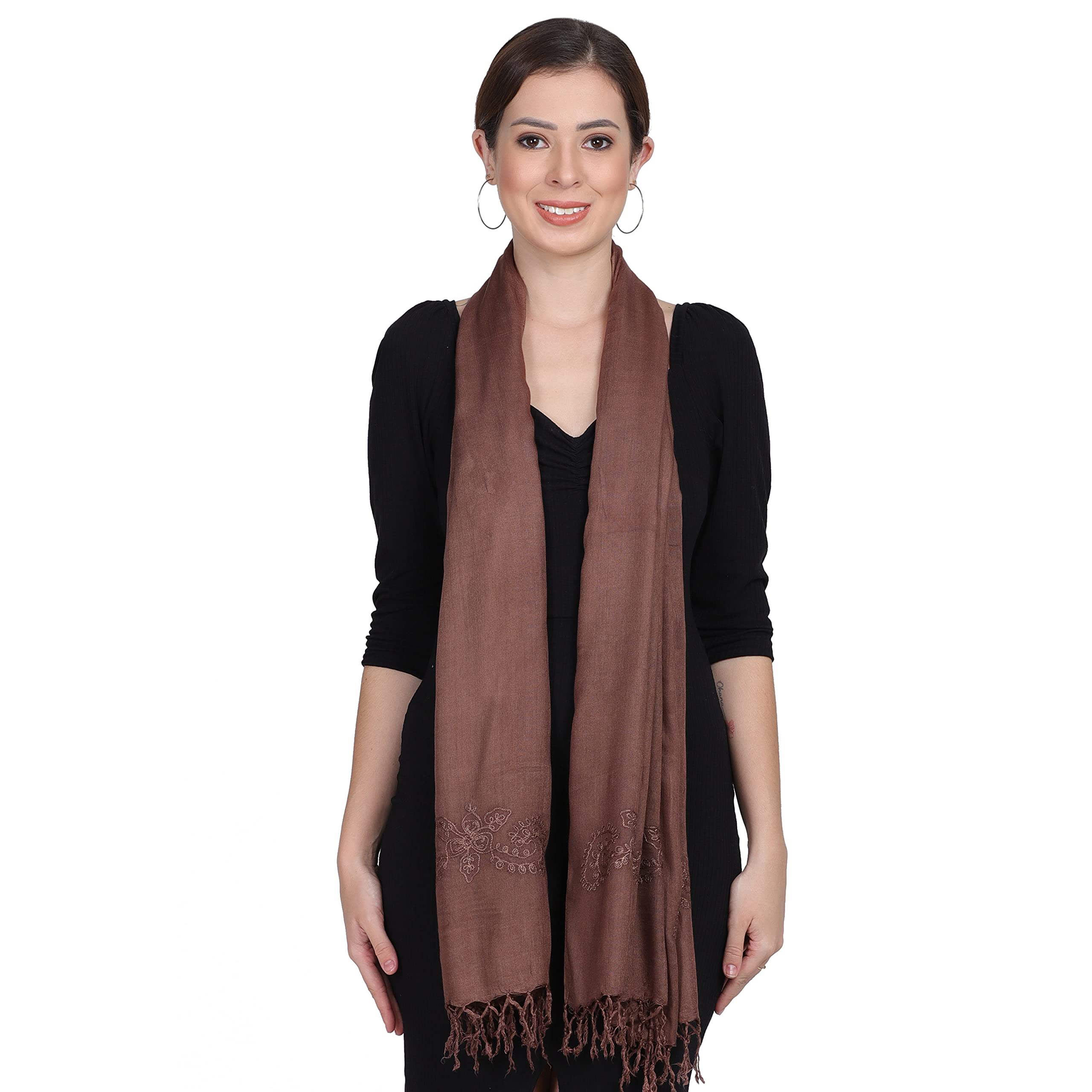 cashmere craft Brown Pure Modal Scarf Stole Dupatta 62-picture-50