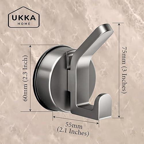 Miniatura 2 de Ganchos dobles con ventosa en forma de L para ducha, baño, cocina, hogar, vidrio, espejo, azulejos. Reutilizable, plástico ABS, impermeable,