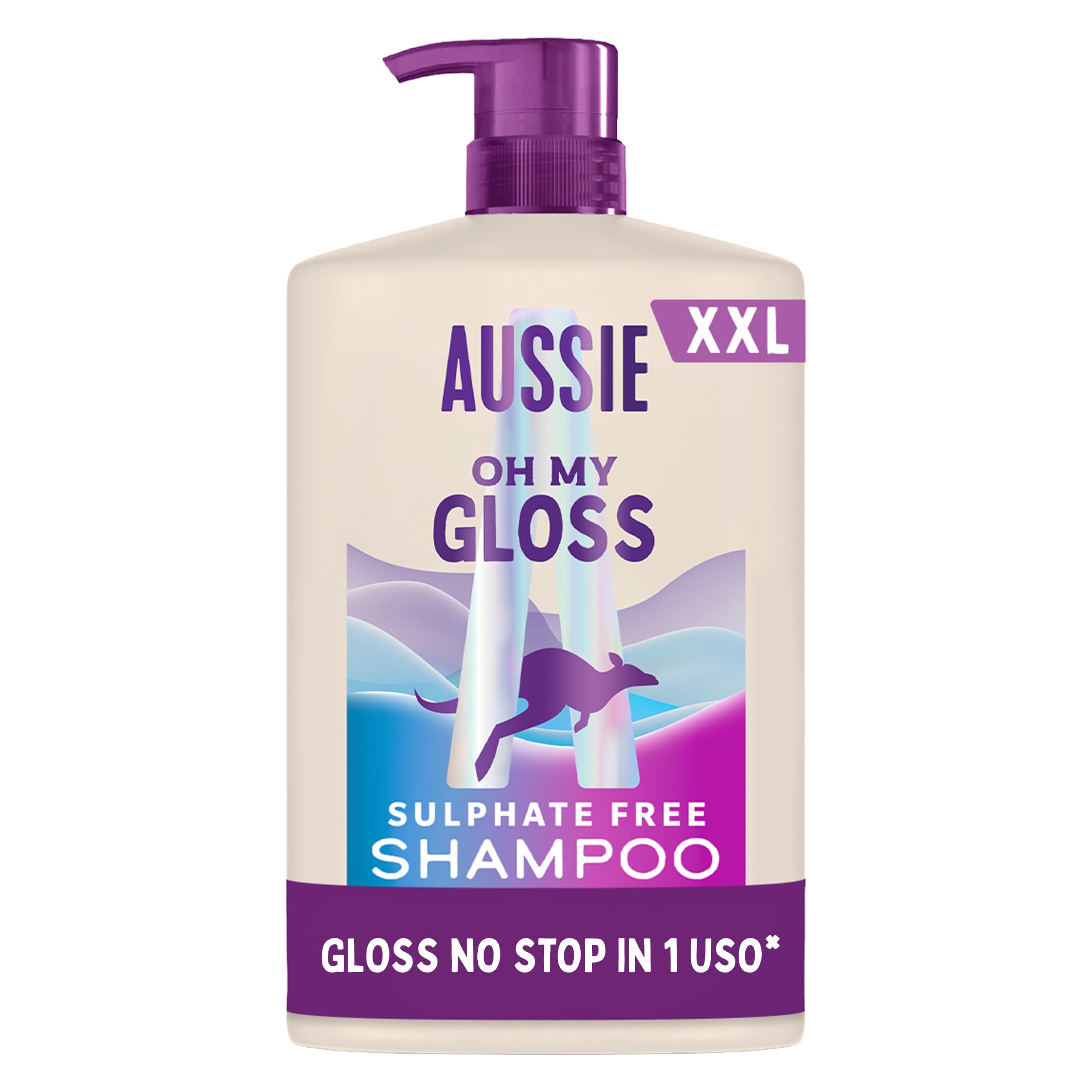 Aussie Oh My Gloss Shampoo 1000ml | Idrata Profondamente Capelli Secchi e Opachi, con Fragola bianca australiana, Formula senza solfati, Vegana e Cruelty-Free