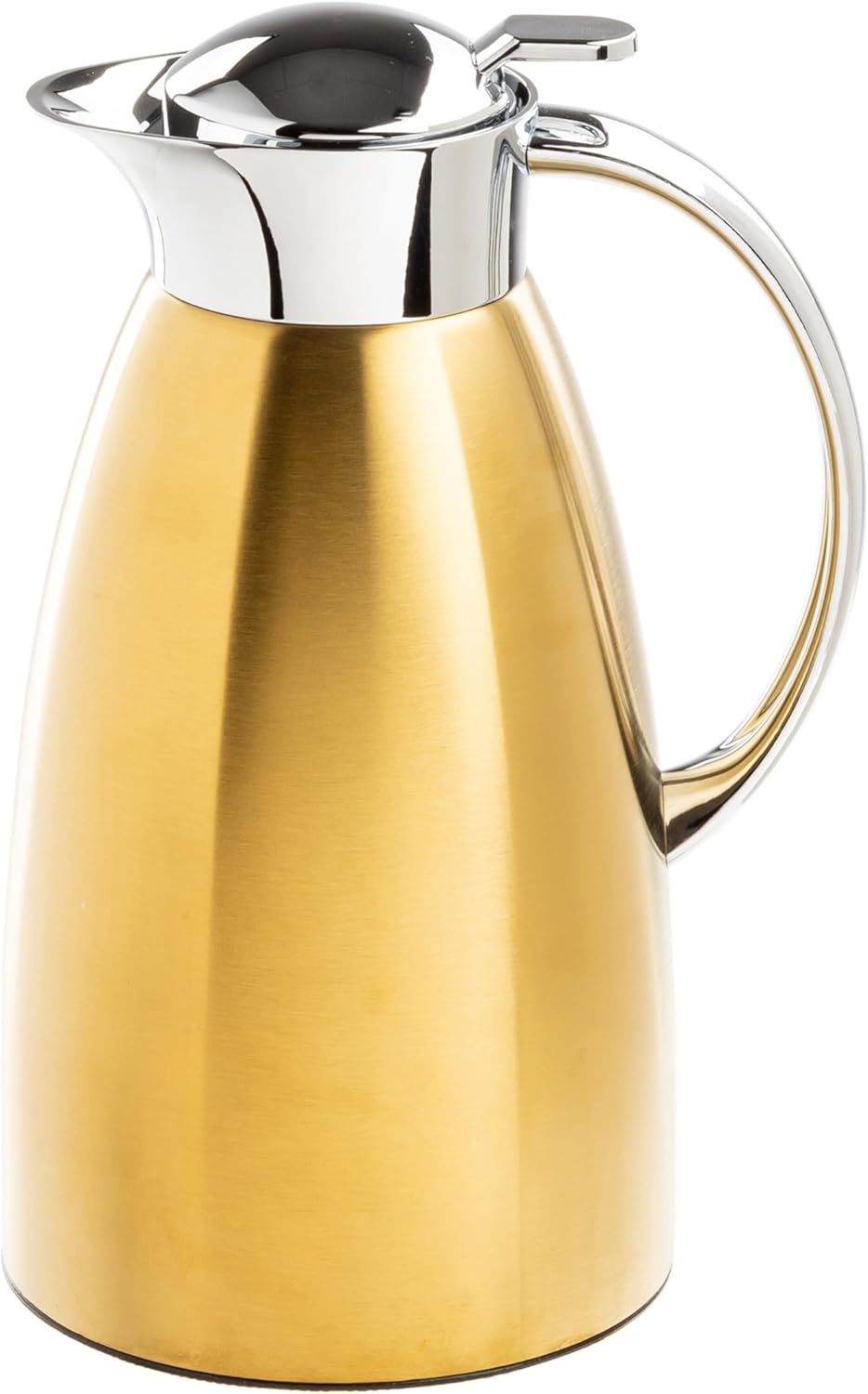 TableCraft 12679 68 oz (2L) Stainless Steel Coffee Carafe, Brushed Stainless Steel with Gold PVD Finish, Vacuum Insulated, Lightweight Leak Proof Coffee Dispenser, For Cafes, Restaurants & Catering