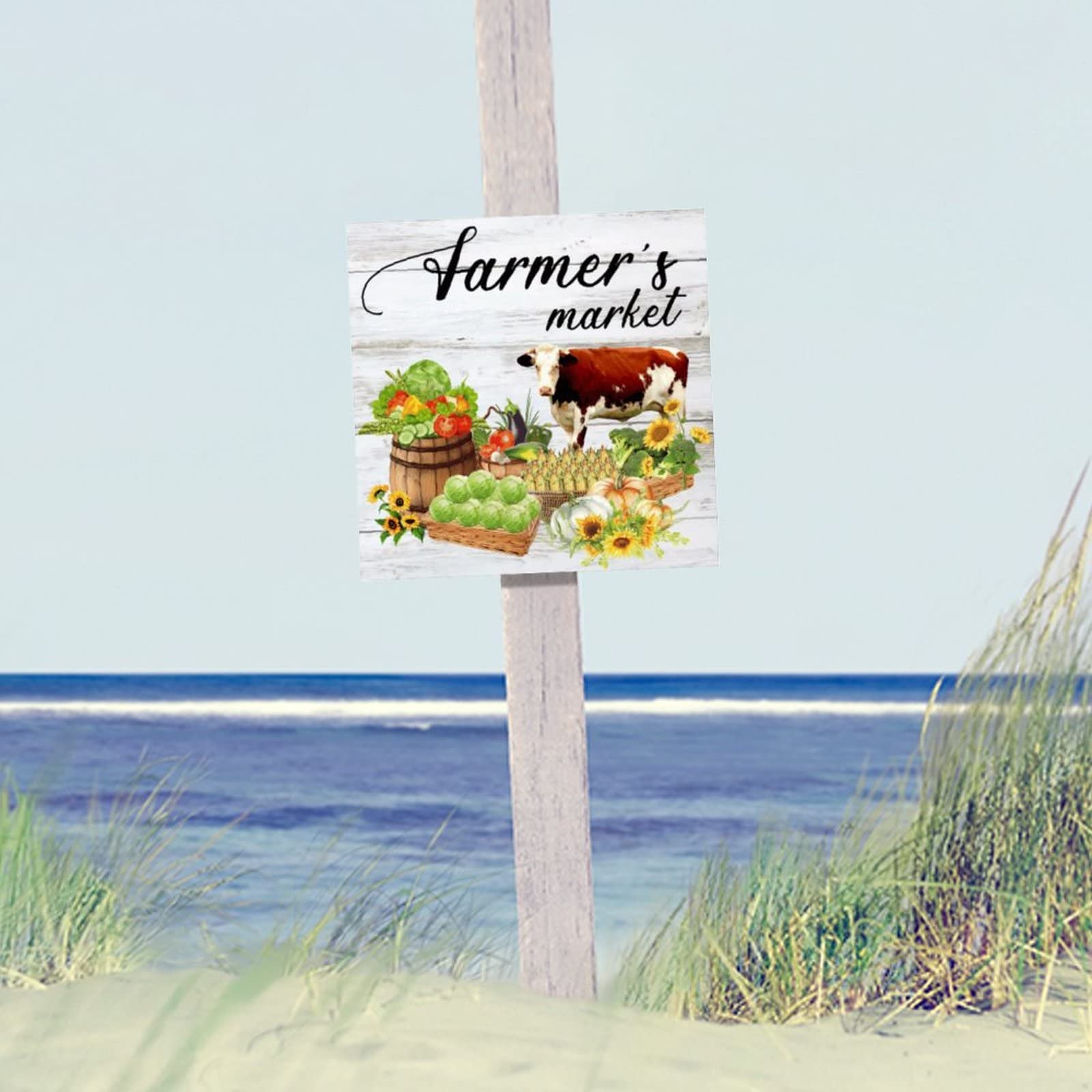 Targa In Metallo Vintage "Support Your Local Farmer" Con Agricoltore - Decorazione Da Parete Rustica 20x30cm