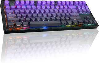 MK870 Wireless Mechanical Gaming Keyboard,80% Purple Custom Creamy Sound Keyboard with Shine Through PBT Keycaps,Pre-lubed Linear Switches,Hot-Swappable,RGB Backlit,2.4GHz/USB-C/BT5.0