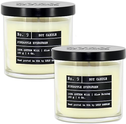 Miniatura 200 de Lulu Candles Lino fresco Vela perfumada en tarro de soja de lujo Vertida a mano en los Estados Unidos Altamente perfumada y duradera