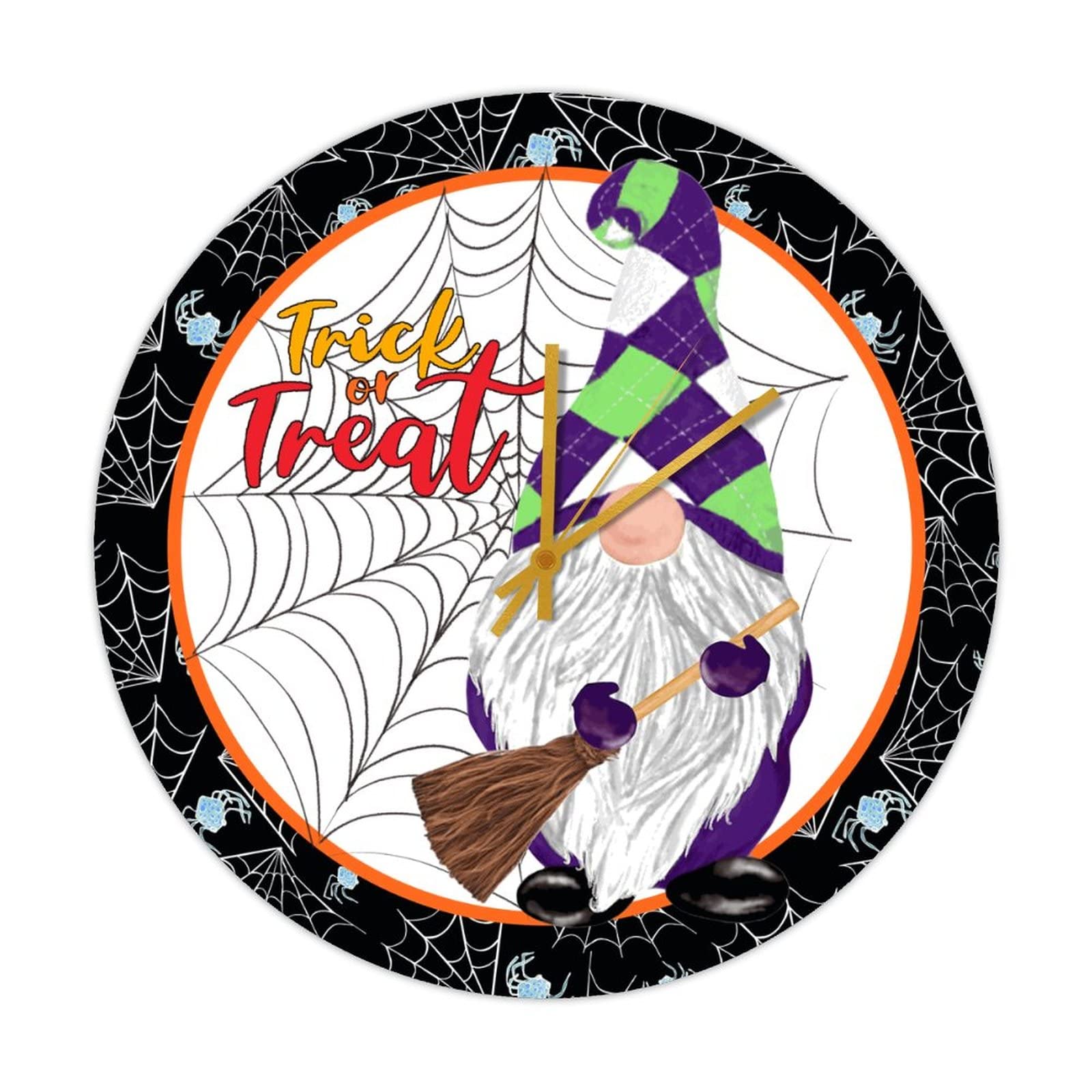 Horloge ronde en bois pour cuisine ambiance automnale et soirée Trick or Treat