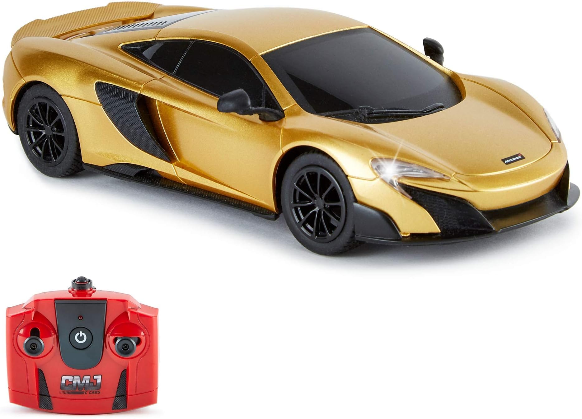 McLaren 675LT Officially Licensed Remote Control Car 1:24 Scale Working Lights 2.4Ghz Gold. Great Kids Play Toy Auto