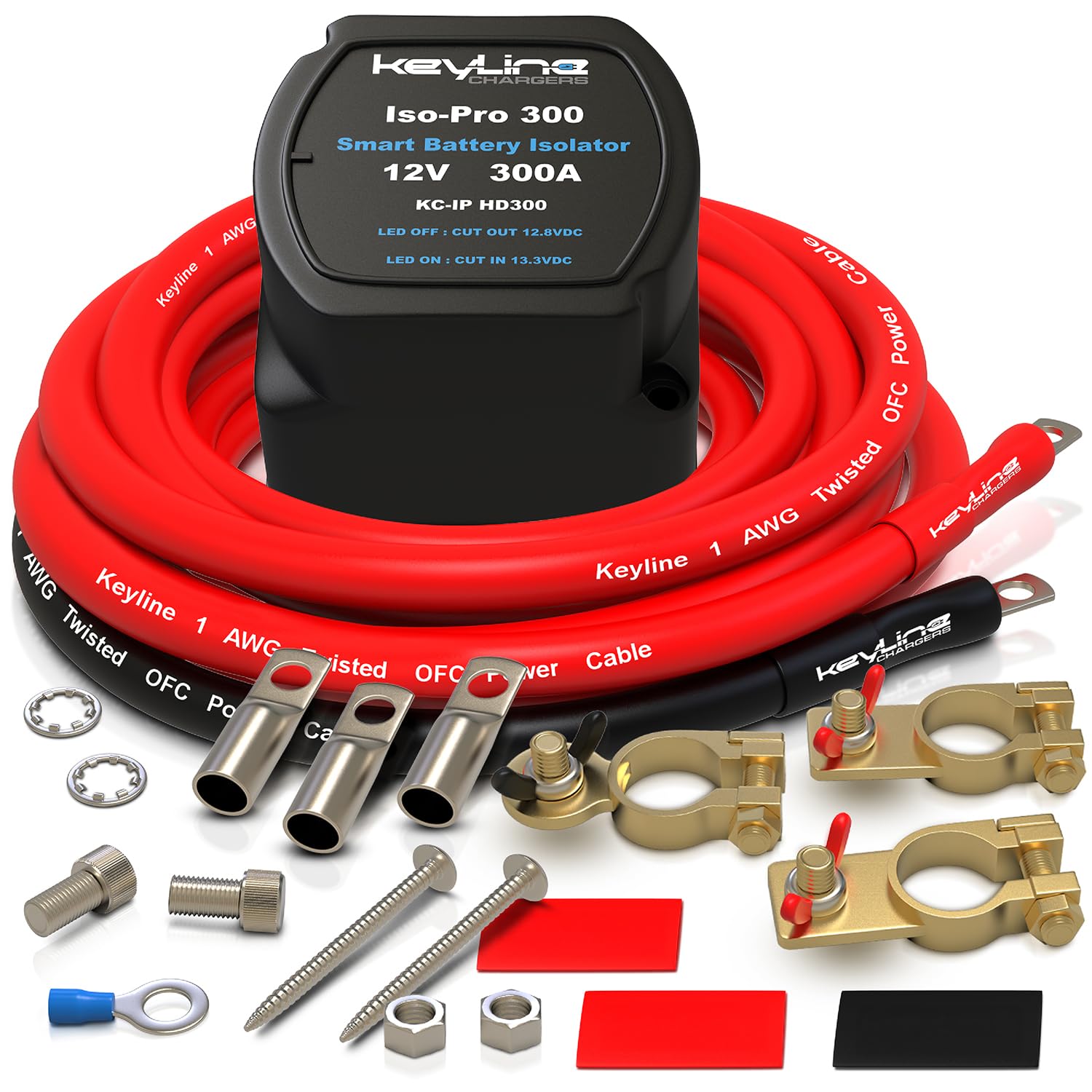 Photo 1 of Dual Battery Isolator Kit Heavy Duty 300 AMP 1000 AMP Peak Voltage Sensitive Relay VSR for 12 Volt Systems - Works with All Batteries Types Including Lithium and LiFePO4