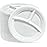 PLASTICPRO 9 inch Round Plastic Plates 3 Compartment - 3 Section Plates Microwaveable, Disposable, White, Dinnerware 400 Count