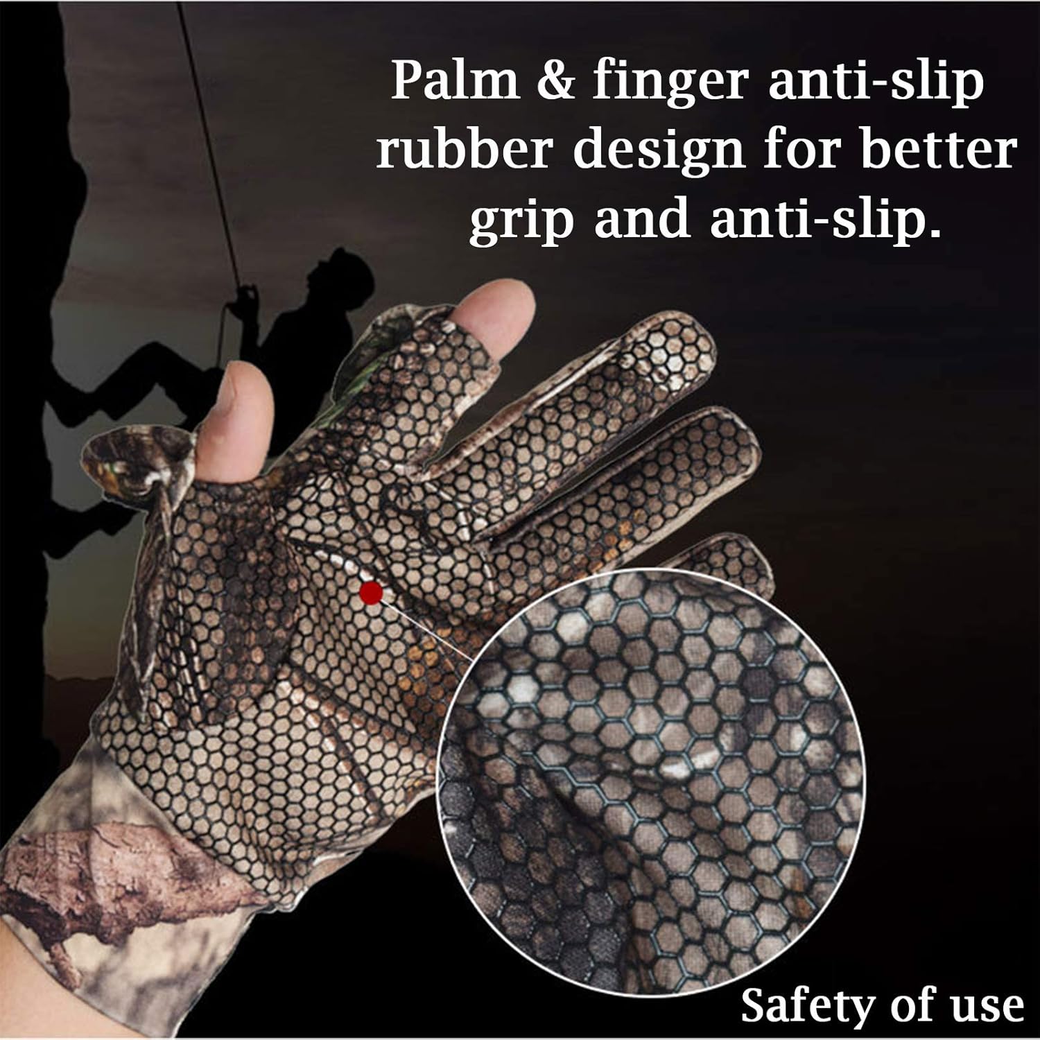 Camo Hunting Gloves Lightweight Pro Anti-Slip Shooting Gloves Waterproof Warm Glove with Trigger Finger Outdoor Hunting Camouflage Gear Archery Accessories (Camo-L) : Sports & Outdoors