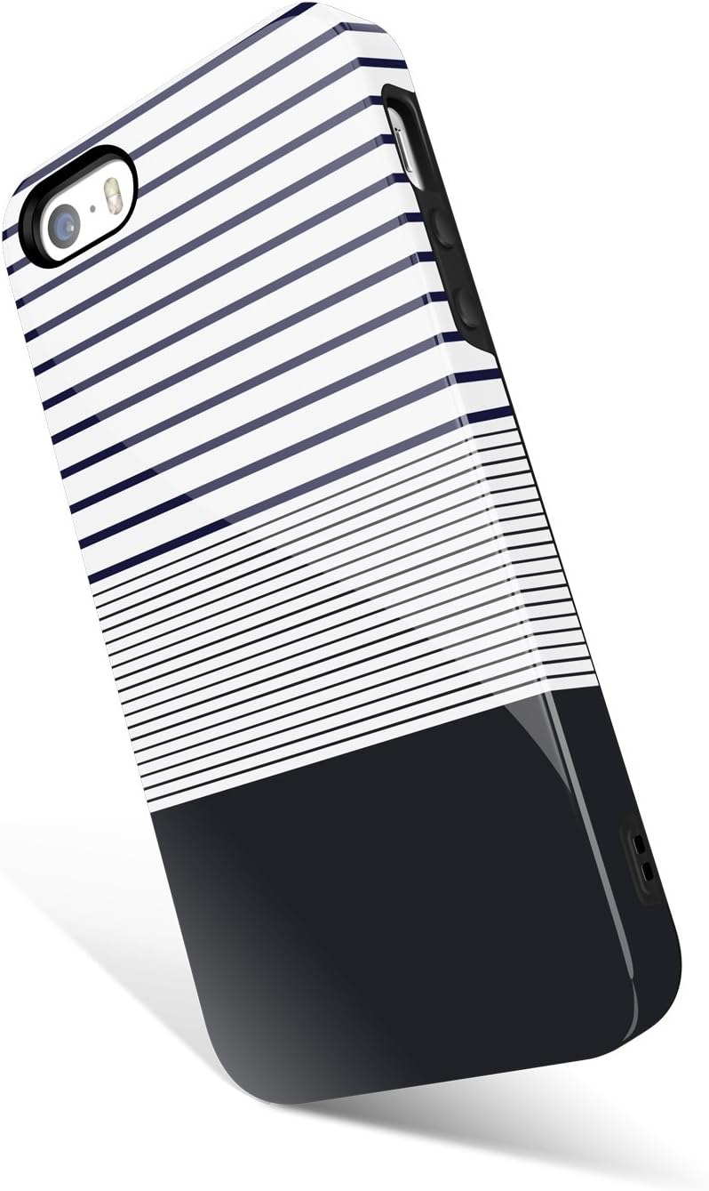 iPhone 5 / 5s /SE case stripe, Akna Get-It-Now Collection High Impact Flexible Silicon Cover for iPhone5/5s/SE (591-U.S)