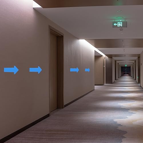 Miniatura 5 de PATIKIL Pegatina de flecha de 8 x 4 pulgadas, 20 piezas de PVC removibles autoadhesivas impermeables para piso, letrero de flecha para indicar