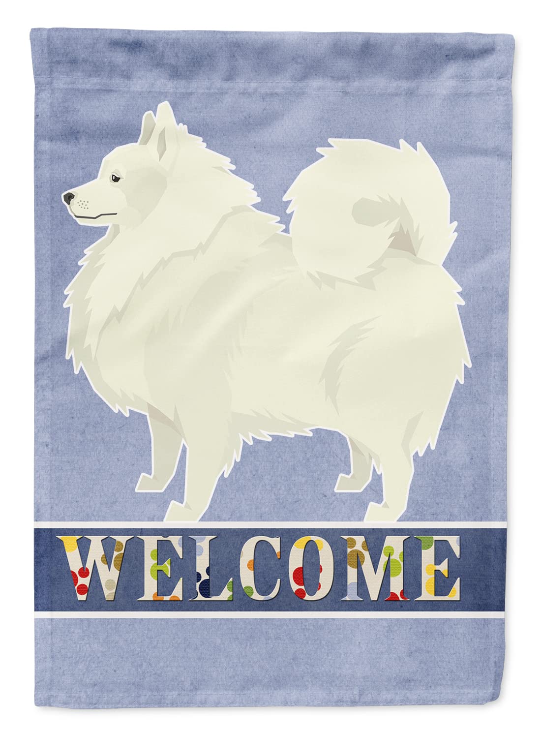 Spitz Welcome Flag Canvas House Size Caroline's Treasures grand drapeau multicolore pour maison
