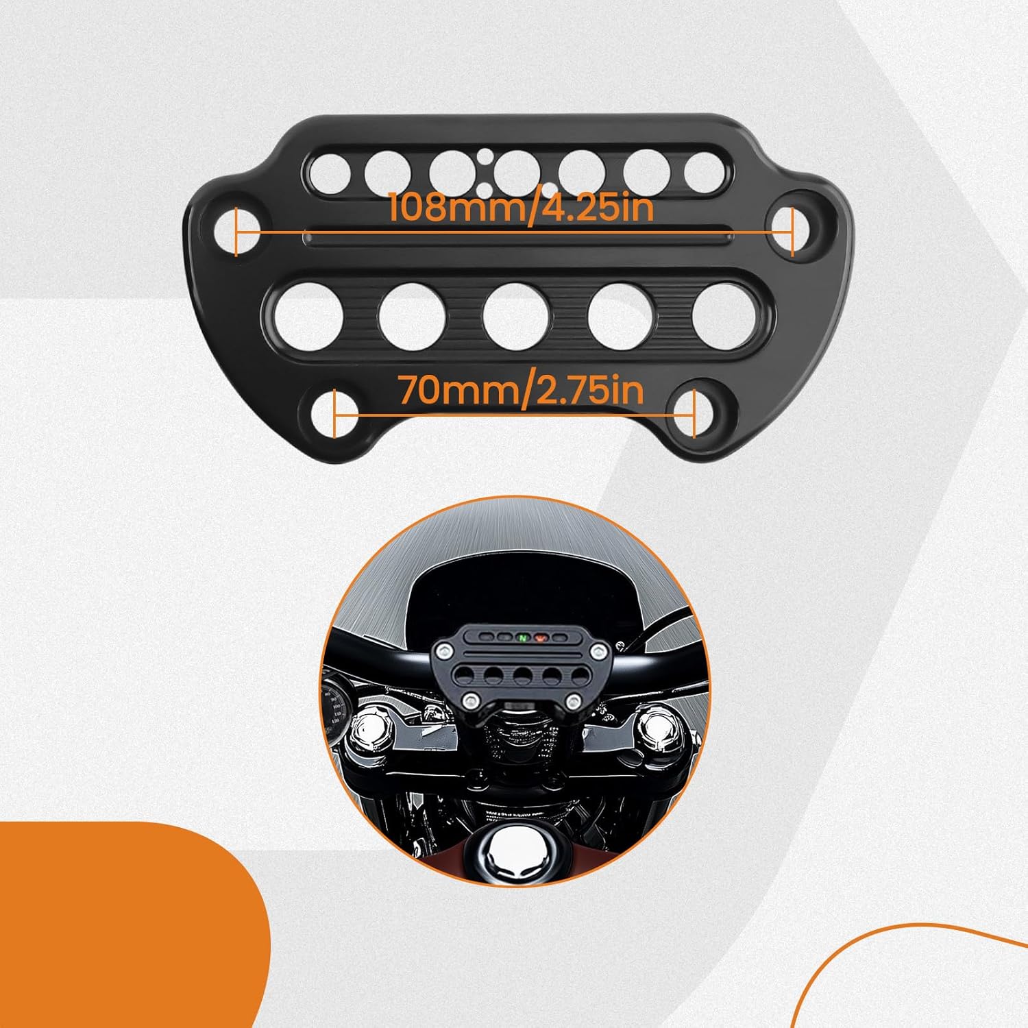 maXpeedingrods Side Mount Instrument Bracket & Speedometer Relocation Cover for Harley Sportster XL883 XL1200 1993-2020, Black