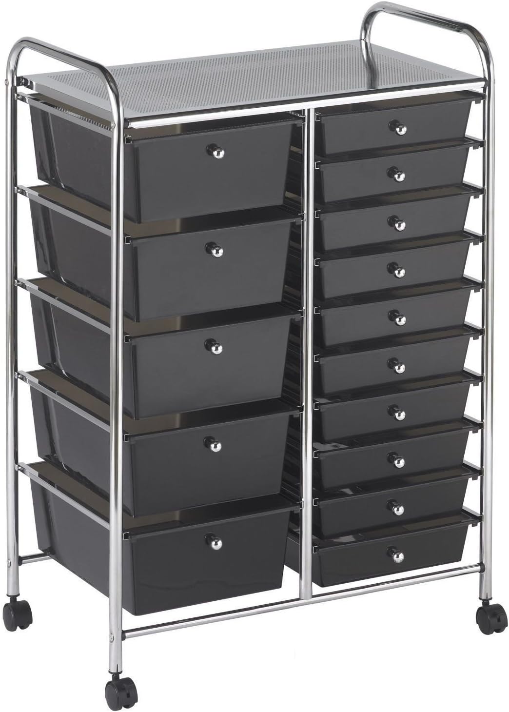 NEW 15 Shelves Plastic Drawers Wheeled Craft Cart Patio