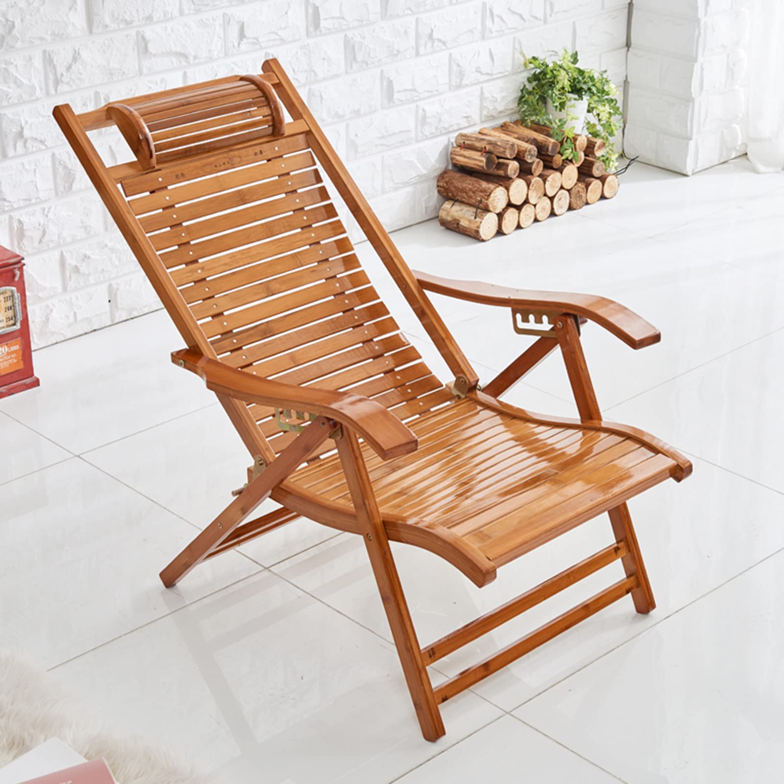 Amazon.com: Reclining Chair, Foldable Wooden Recliner, Outdoor
