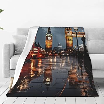 Ultra-Soft Micro Fleece Blanket City of London Throw Blanket Lightweight Flannel Fuzzy Blanket Soft Cozy Air Conditioning Quilt Warm Throw Blanket All Seasons for Bed Couch Living Room Sofa 40"x30"