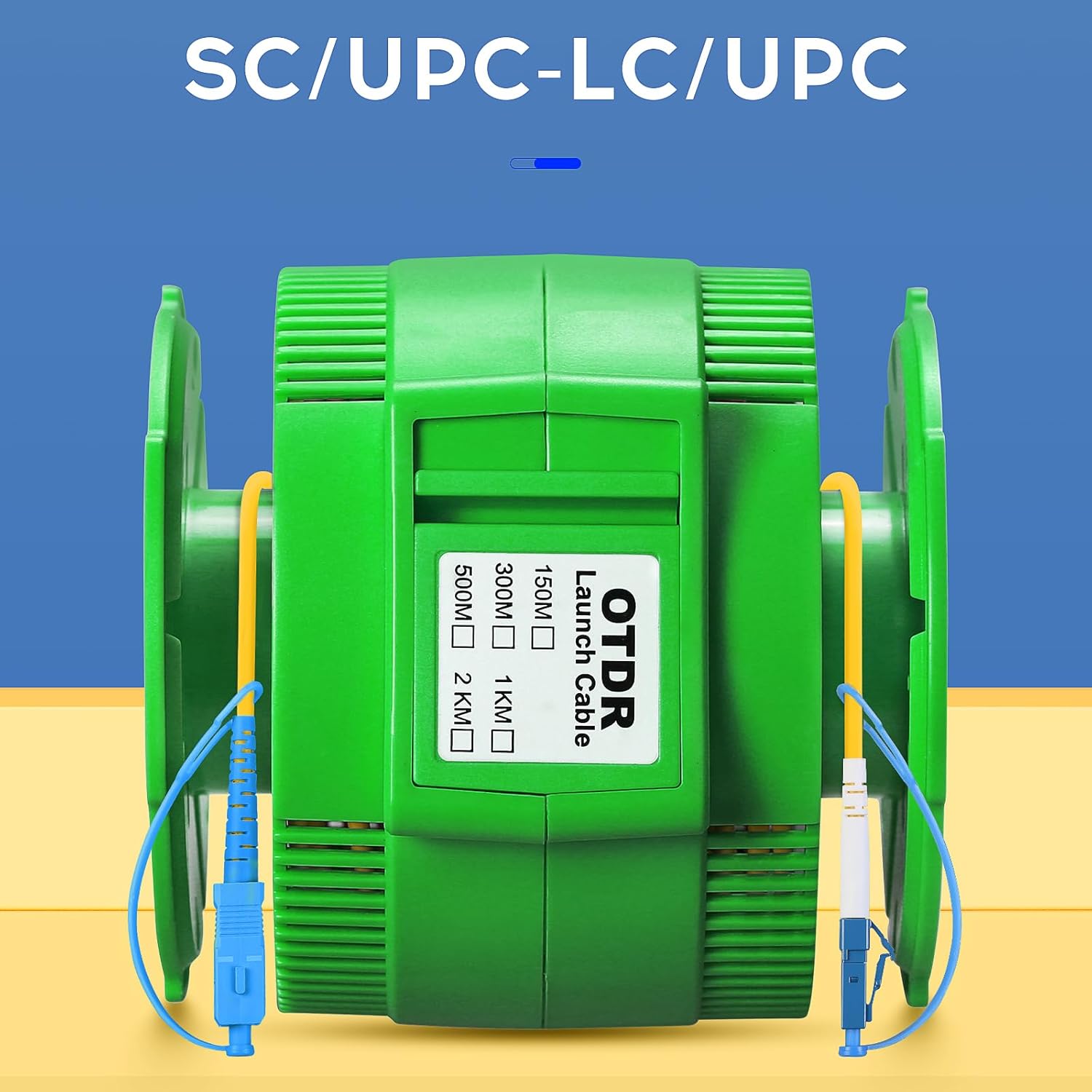 OTDR Dead Zone Eliminator Fiber Optic Transmission Launch Cable Box SC/UPC-LC/UPC 1KM Singlemode Testing Extension line Transmission Cable Ring Test Tools 1000m Test Tool