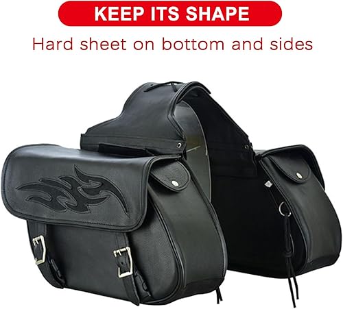 Miniatura 7 de Dream Apparel Alforjas de Silla de Montar de Cuero de Piel Natural para Motocicleta, Alforjas Laterales Colgantes para Motocicleta para Honda Shadow