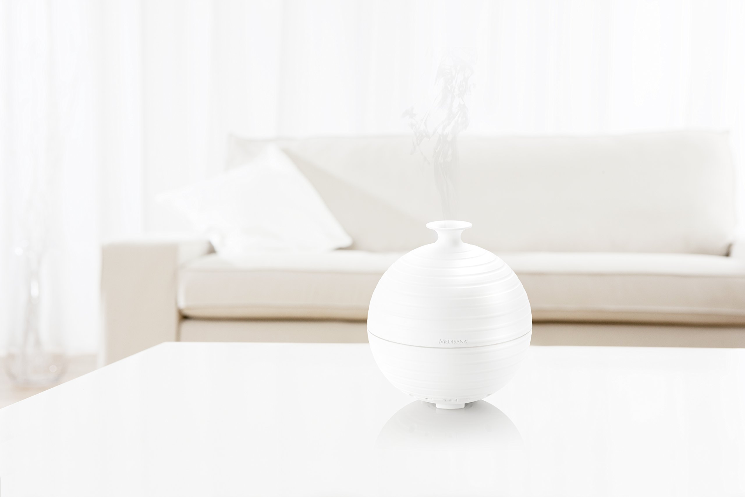 medisana | AD 620 | Diffusore d'aromi | Fresco per ambienti | Deodorante aria | Lampada profumata con timer | Fragranza ambiente ellettrico | Oli essenziali | Luce wellness in 5 colori | 300 ml